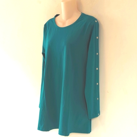 Chicos Button-Sleeve Tunic L - Picture 1 of 15